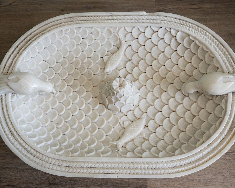 marble garden birdbath