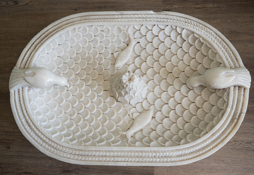 marble garden birdbath