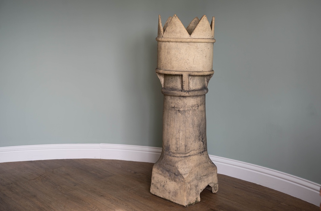 Victorian Tall Cream Coloured Terracotta Chimney Pot - Image 6