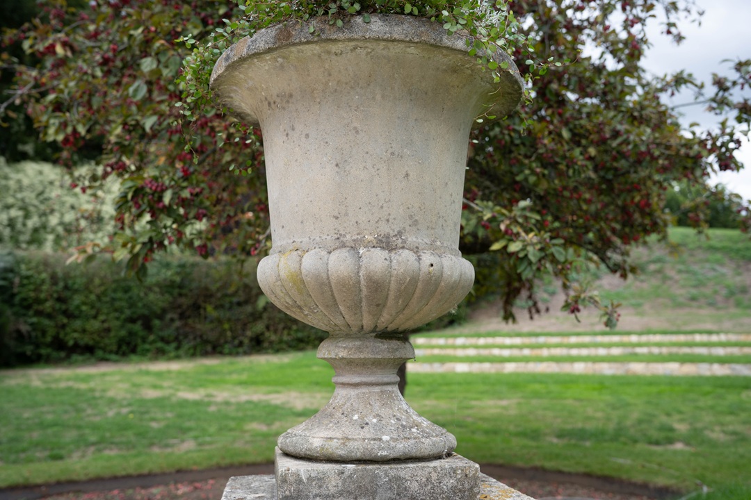 decorative garden urns on plinths for sale cast stone